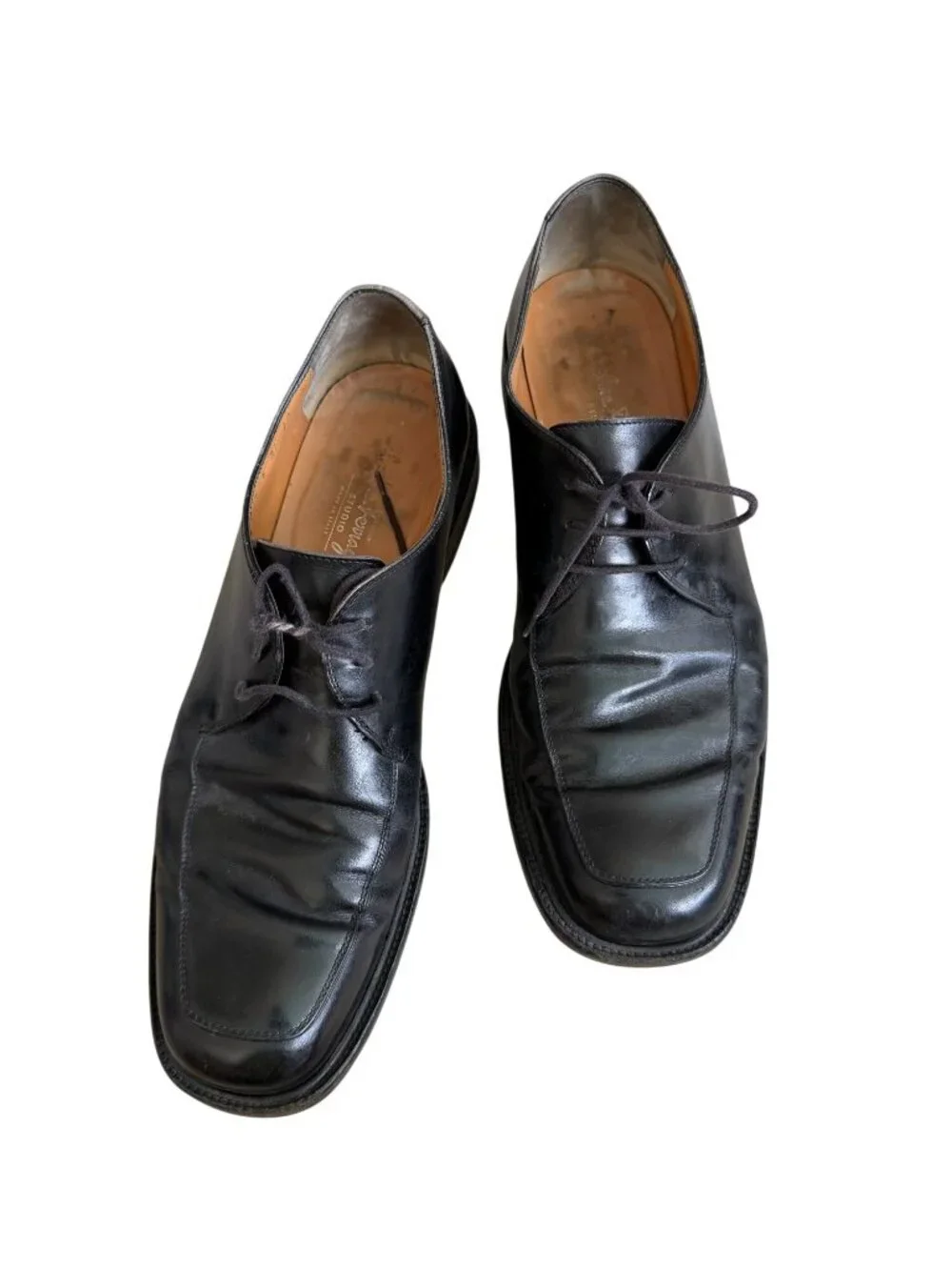 SALVATORE FERRAGAMO Men’s Black Leather Lace Up Dress Shoes Size 10